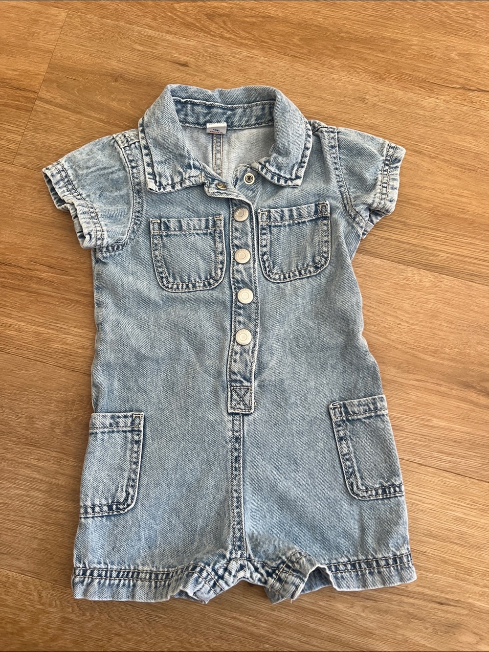 Old Navy Light Blue Denim Kids One-Piece Romper